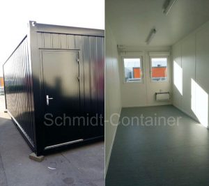 Baustellencontainer 20 Fuß mit 2 Fenstern an der Stirnseite (Innenansicht)