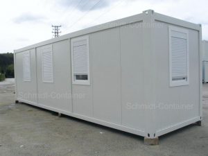 Aufenthaltscontainer 30 Fuß, 4 Fenster, Außenansicht