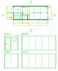 20 Fuss Container mit Sanitärraum von Schmidt-Container